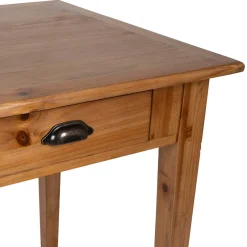 Table à manger 2 tiroirs en sapin et panneau de bois naturel 108x67cm - Terroir