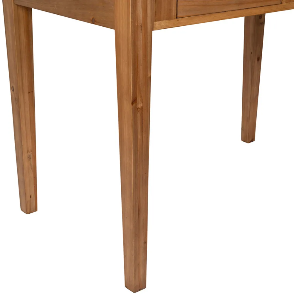 Table à manger 2 tiroirs en sapin et panneau de bois naturel 108x67cm - Terroir