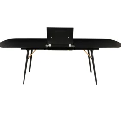 Table à manger avec allonge en placage chêne noir 180x105cm - Verona