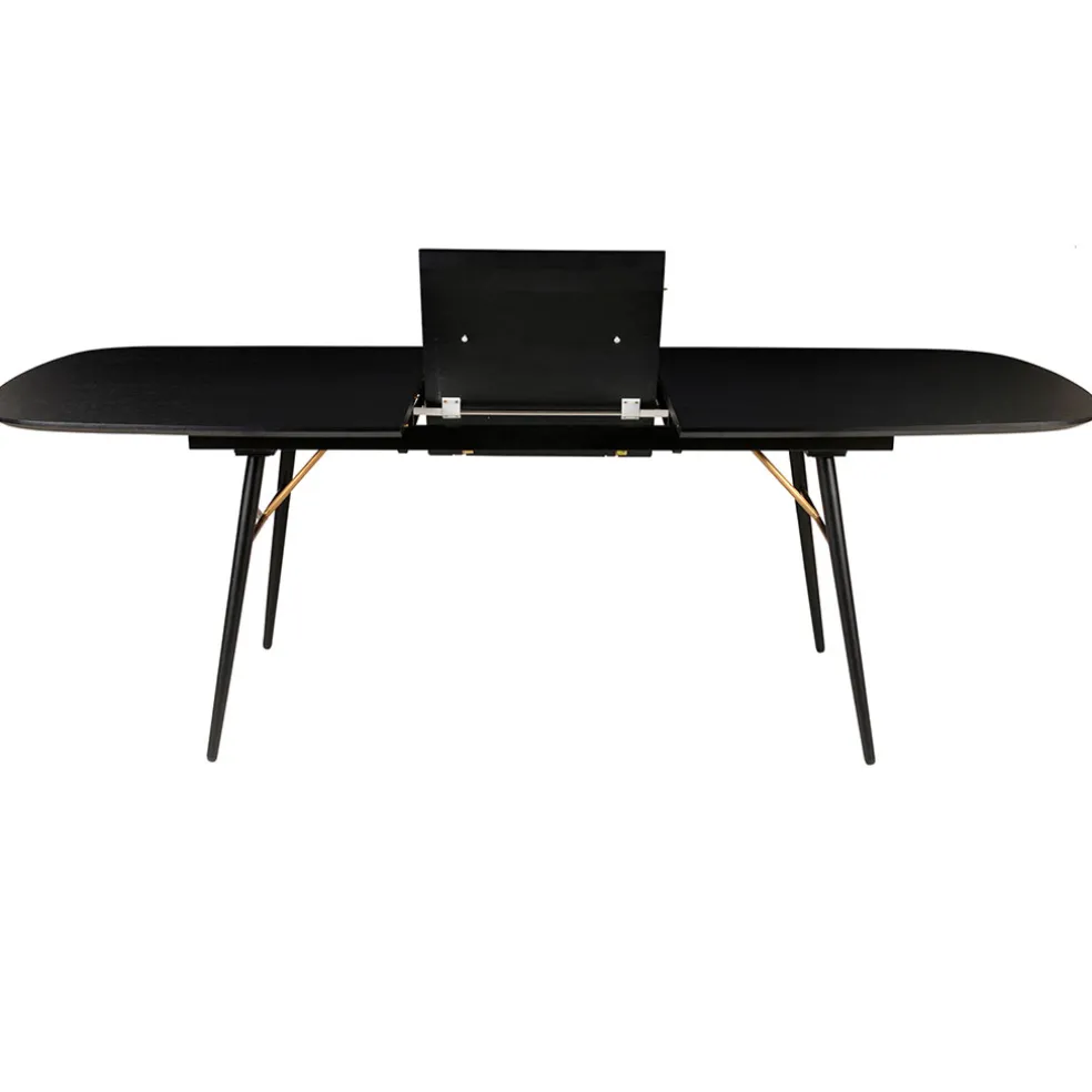 Table à manger avec allonge en placage chêne noir 180x105cm - Verona
