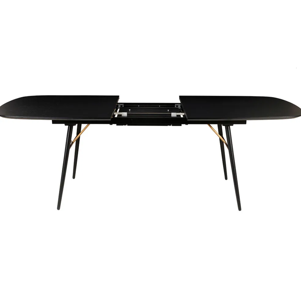 Table à manger avec allonge en placage chêne noir 180x105cm - Verona