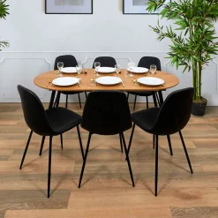 Table à manger avec allonge en bois 120(+40cm)x80cm - Lara