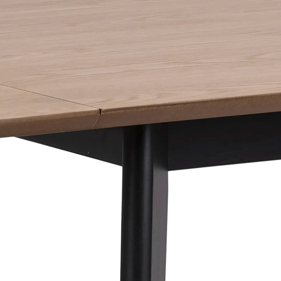 Table à manger avec rallonge en plaqué chêne 120x80cm - Roxy