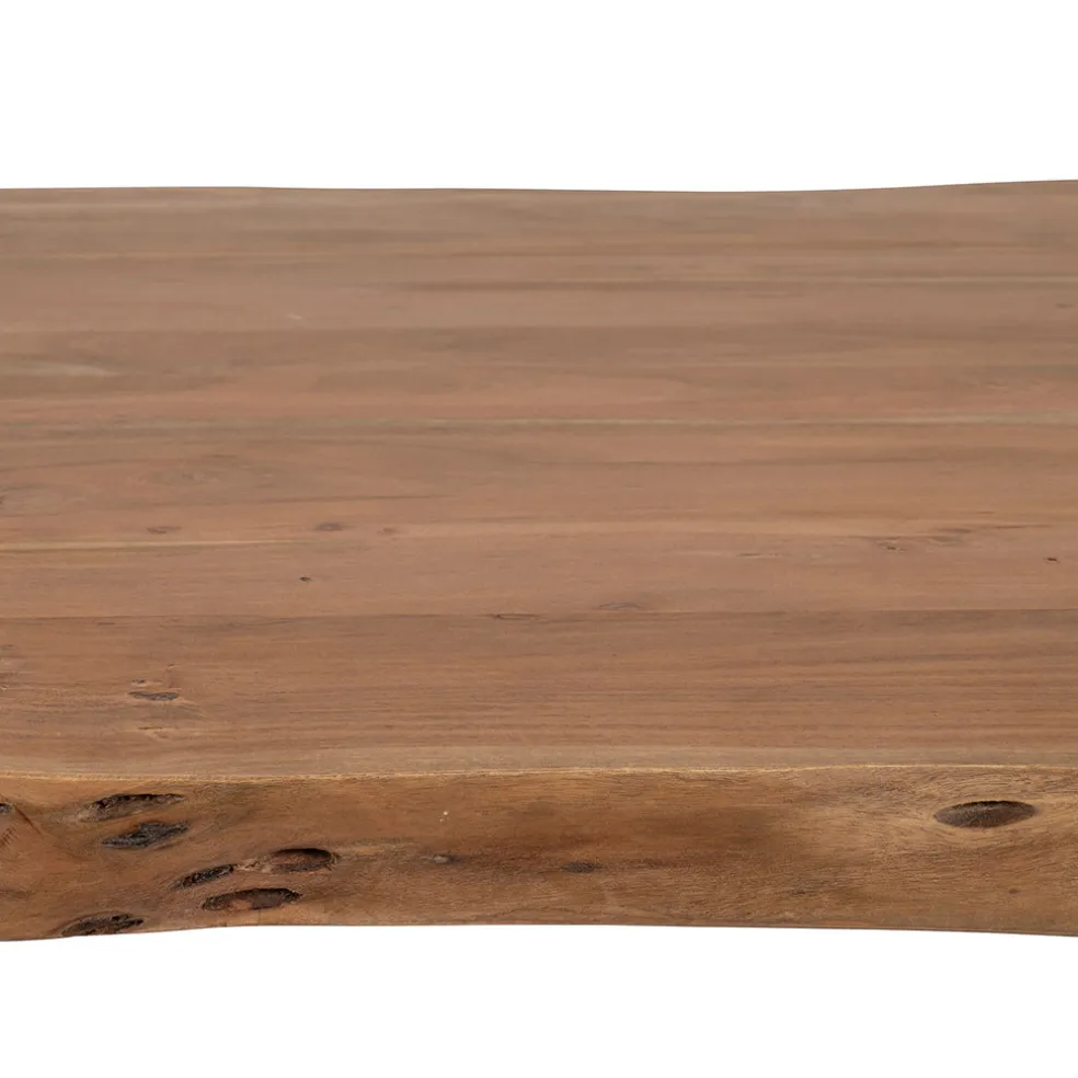 Table à manger en acacia massif et pieds en fer noir 240x110cm - Factory