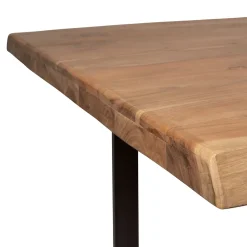 Table à manger en acacia massif et pieds en fer noir 240x110cm - Factory