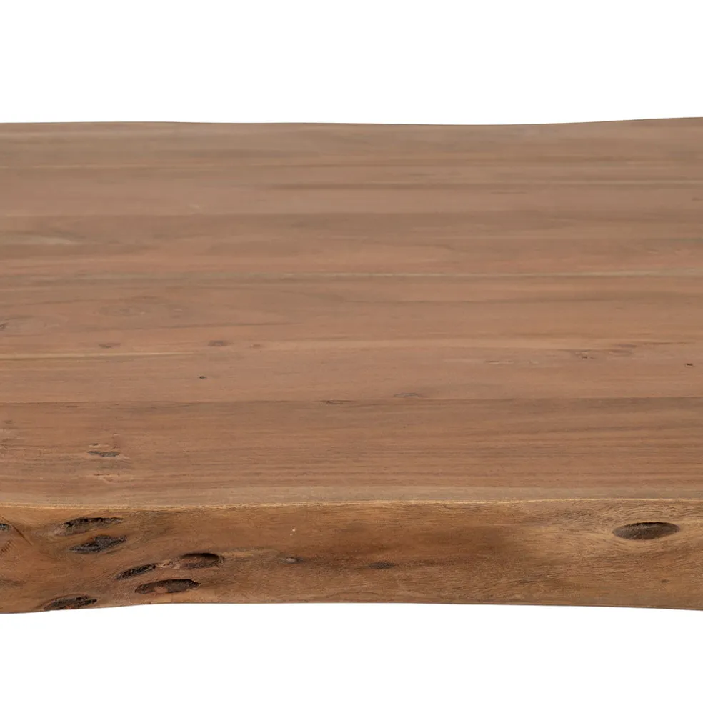 Table à manger en acacia massif et pieds en fer noir 200x100cm - Factory