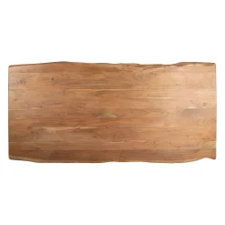 Table à manger en acacia massif et pieds en fer noir 200x100cm - Factory