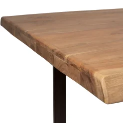 Table à manger en acacia massif et pieds en fer noir 200x100cm - Factory