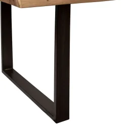 Table à manger en acacia massif et pieds en fer noir 200x100cm - Factory