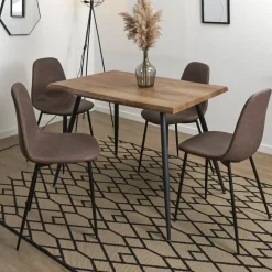 Table à manger en bois MDF et pieds en fer 110x75cm - Forest