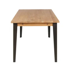Table à manger en chêne massif et pieds acier L200cm - Manny