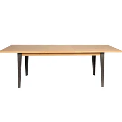Table à manger en placage chêne 180cm avec allonge 60cm - Manny