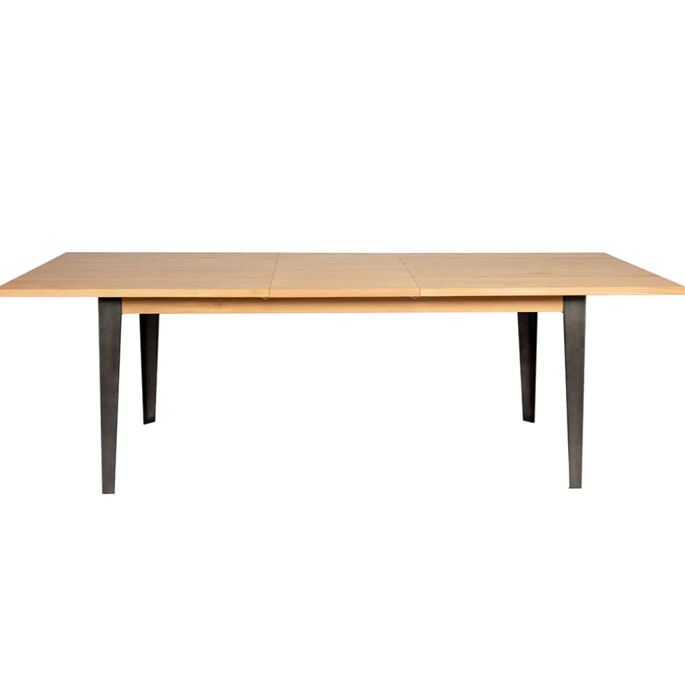 Table à manger en placage chêne 180cm avec allonge 60cm - Manny