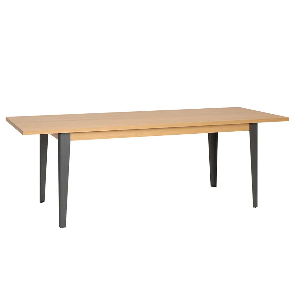 Table à manger en placage chêne 180cm avec allonge 60cm - Manny