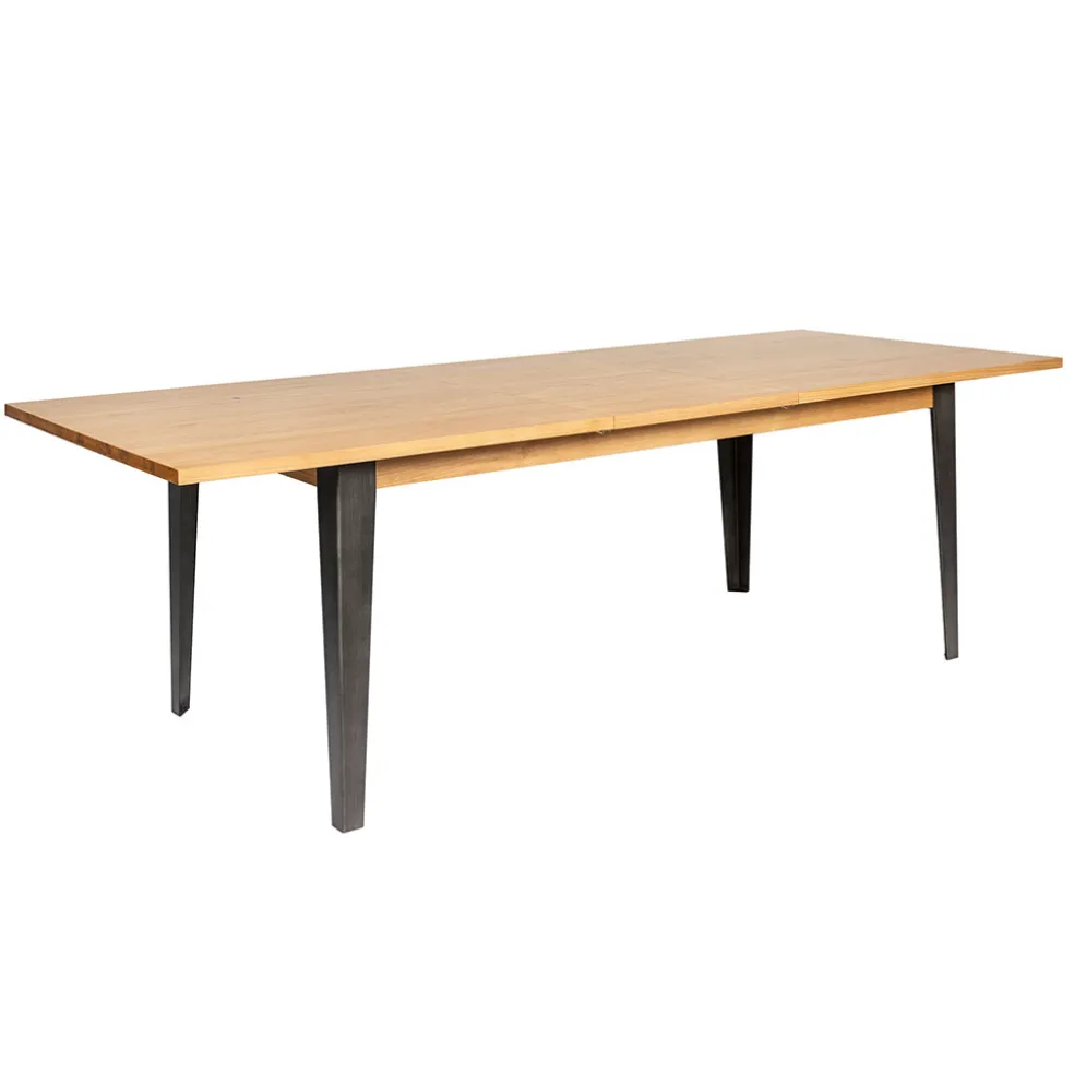 Table à manger en placage chêne 180cm avec allonge 60cm - Manny