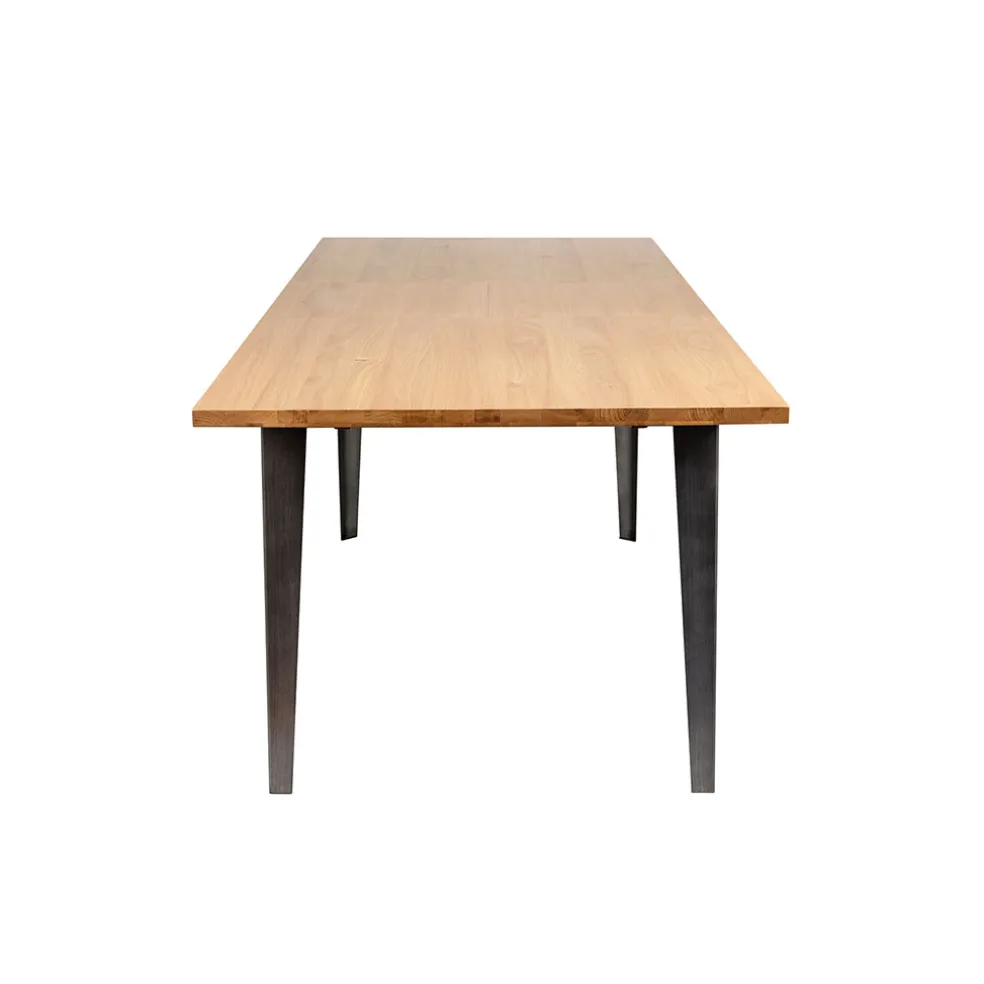 Table à manger en placage chêne 180cm avec allonge 60cm - Manny