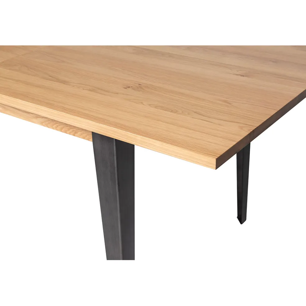 Table à manger en placage chêne 180cm avec allonge 60cm - Manny