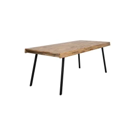 Table à manger en teck massif et pieds métal 200x90cm - Suri