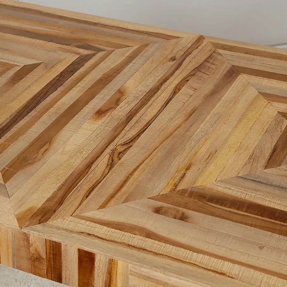 Table à manger en teck recyclé et métal 150x75cm - Wally