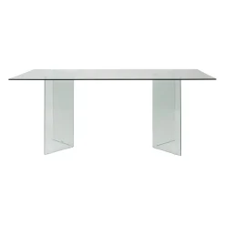 Table à manger en verre trempé 180x90cm - Adela