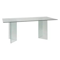 Table à manger en verre trempé 180x90cm - Adela