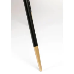 Table à manger ovale en noyer plaqué et métal doré 180x90cm - Denise