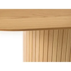 Table à manger ovale en placage chêne naturel 180x95cm - Nola