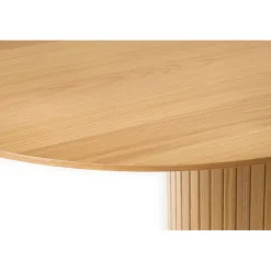 Table à manger ovale en placage chêne naturel 180x95cm - Nola