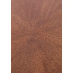 Table à manger ronde en noyer plaqué et métal doré d91cm - Denise