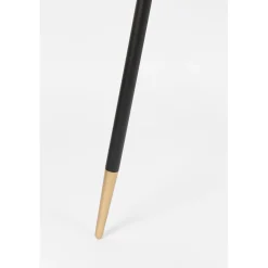 Table à manger ronde en noyer plaqué et métal doré d91cm - Denise