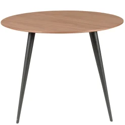 Table à manger ronde en noyer et pieds hêtre noir d100cm - Caly