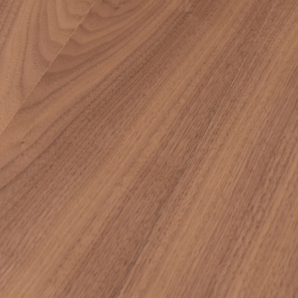 Table à manger ronde en noyer et pieds hêtre noir d100cm - Caly