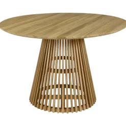 Table à manger ronde en teck naturel d120cm - Kamala