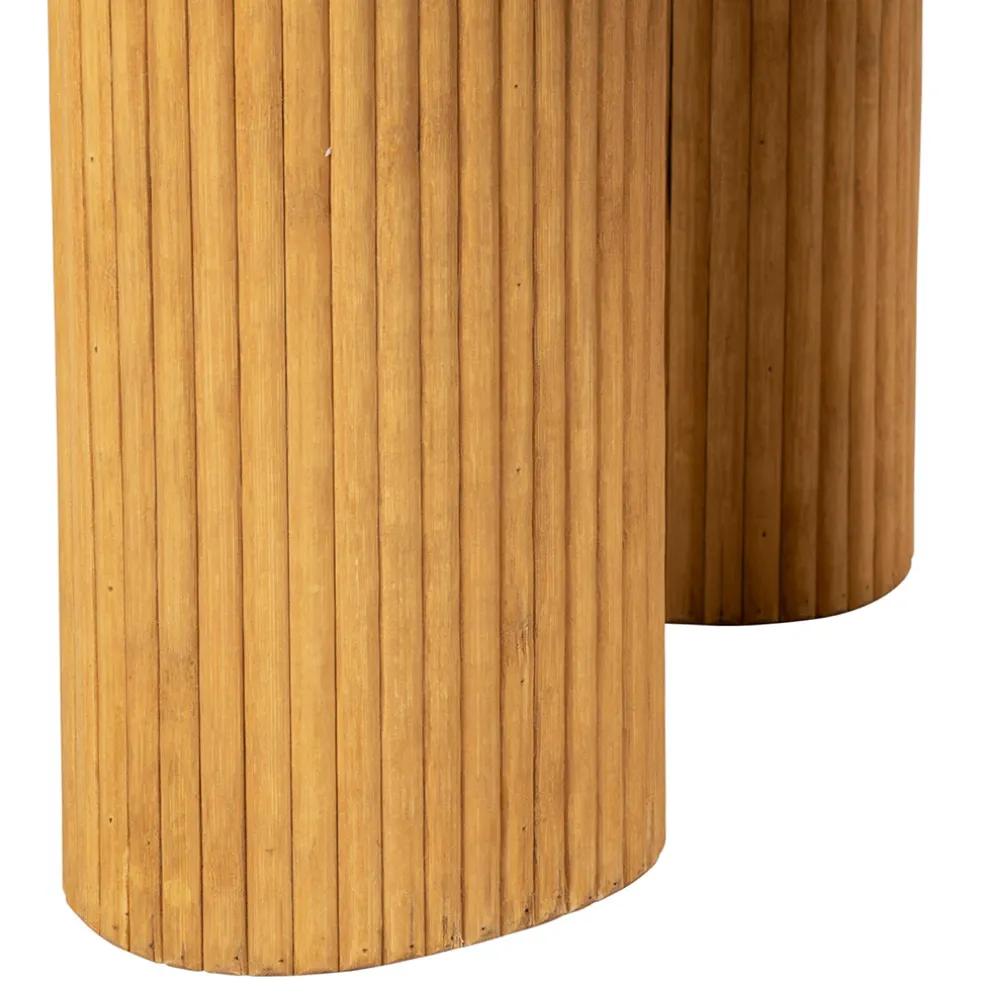 Table basse 3 pieds en bambou et sapin naturel d55xh35cm - Saori