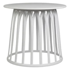 Table basse de jardin ronde blanc d50cm - Lumi