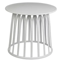 Table basse de jardin ronde blanc d50cm - Lumi