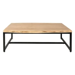 Table basse en acacia et pieds en fer noir - Brooklyn
