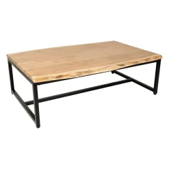 Table basse en acacia et pieds en fer noir - Brooklyn