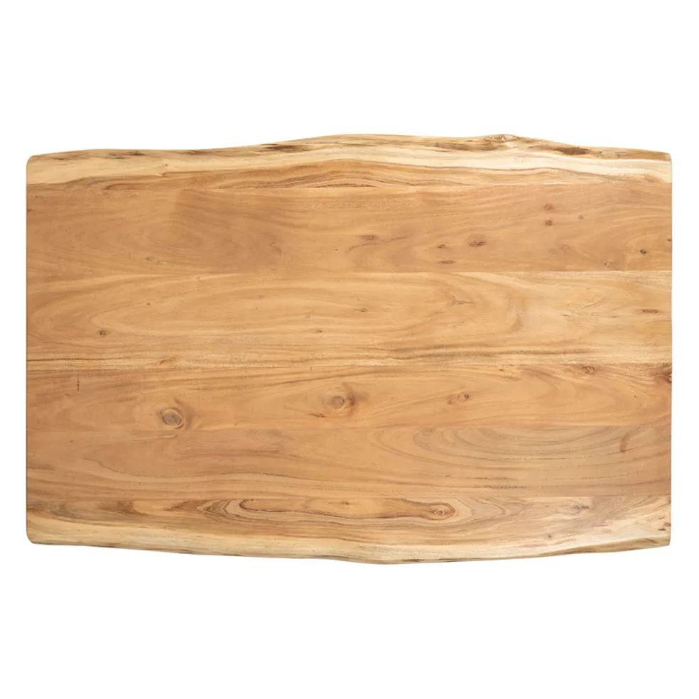 Table basse en acacia et pieds en fer noir - Brooklyn