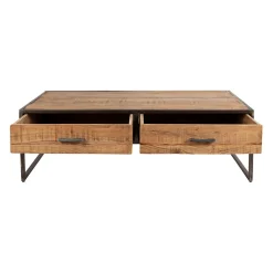 Table basse en acacia et fer noir 120x60cm - Factory