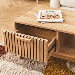 Table basse en bois naturel 100x50 cm - kara