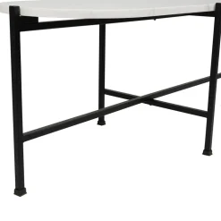 Table basse en marbre et fer blanc et noir 100x40cm - Eskela