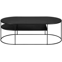 Table basse en métal noir L120cm -Gray