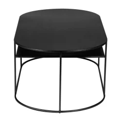 Table basse en métal noir L120cm -Gray