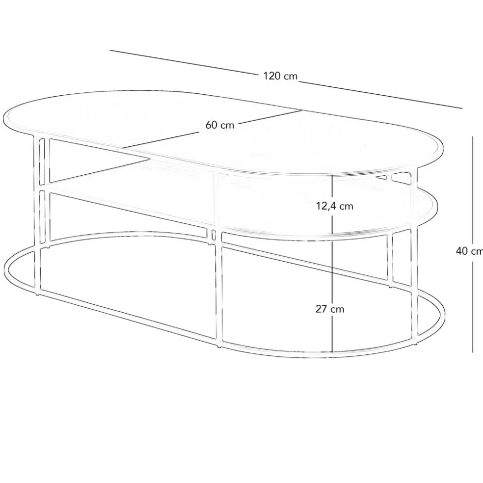 Table basse en métal noir L120cm -Gray