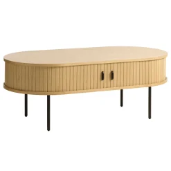 Table basse en placage chêne naturel 120x60 cm - nola