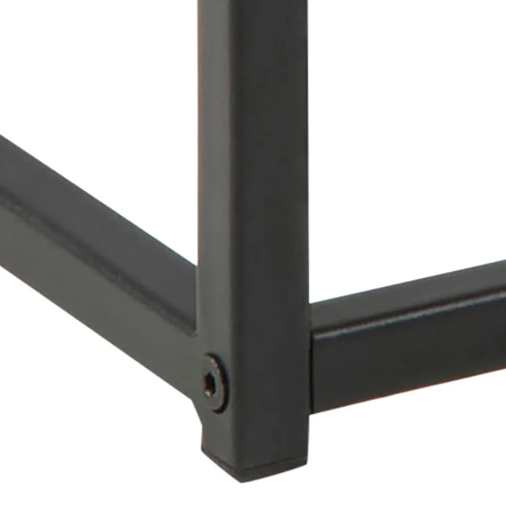 Table basse en plaqué chêne et métal noir L100cm - Senzo