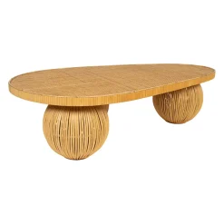 Table basse en rotin et bambou naturel 119x66cm - Tamba