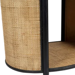 Table basse en rotin et sapin naturel et noir - Balamea