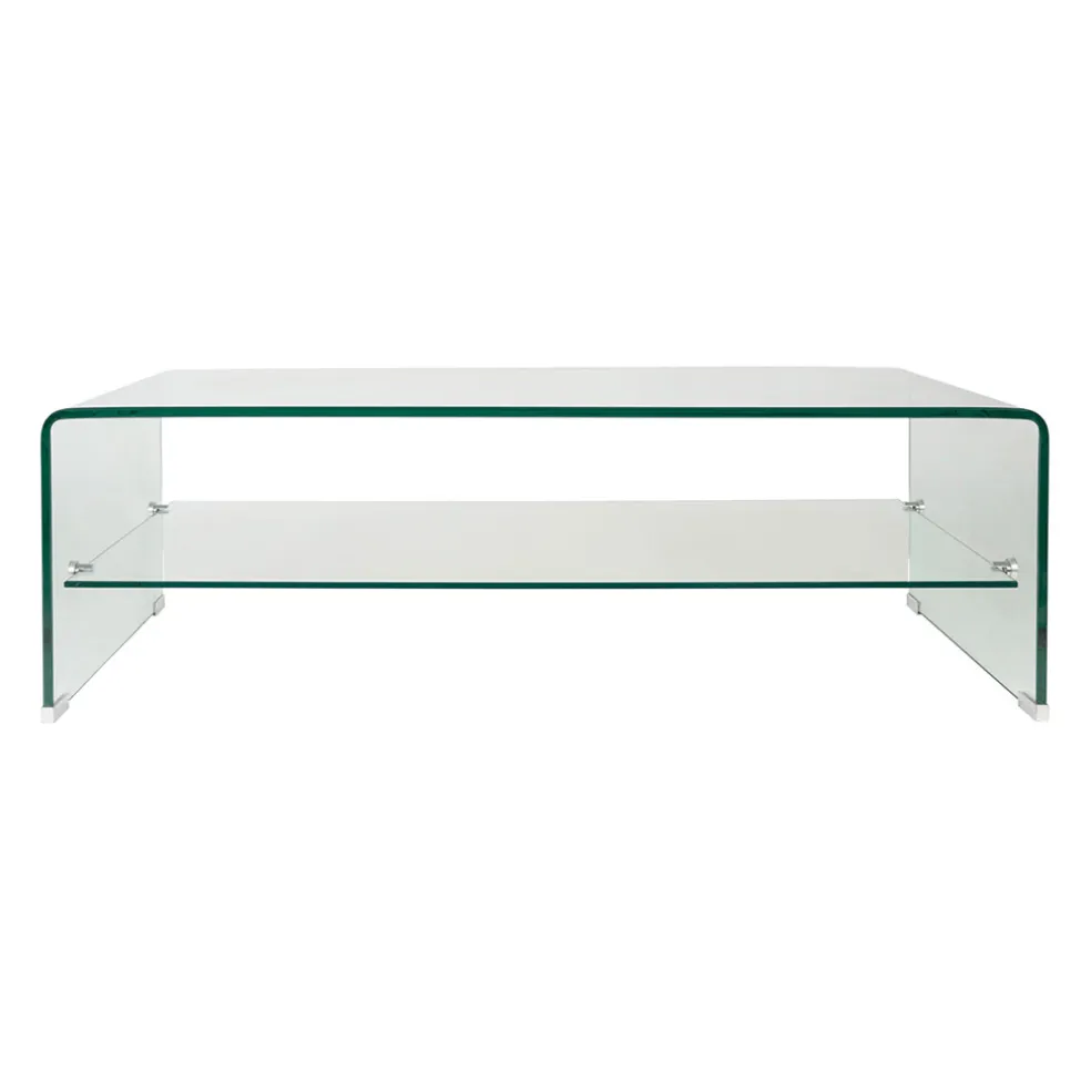 Table basse en verre trempé 110x55cm - Adela